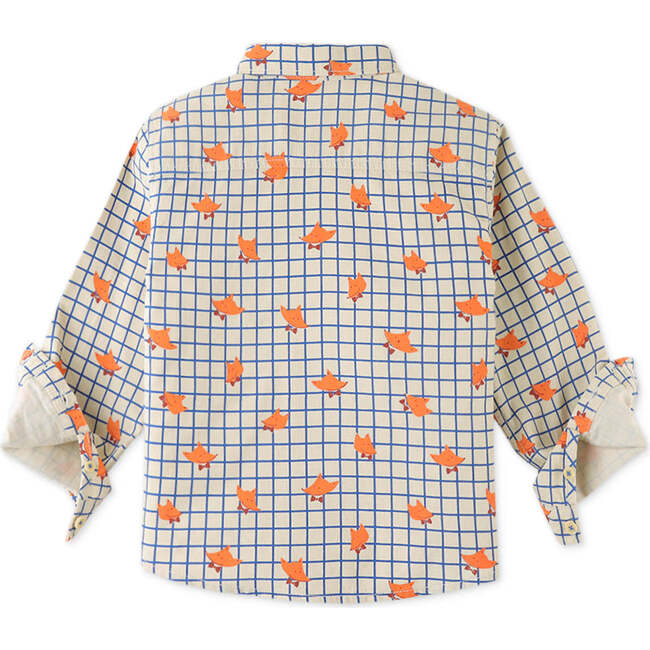 Boys Fox Grid Print Shirt, Multi - Button Downs - 2