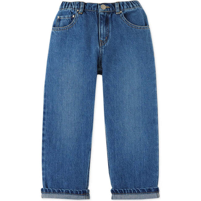 Boys Relaxed Straight Denim Pants, Blue - Pants - 5