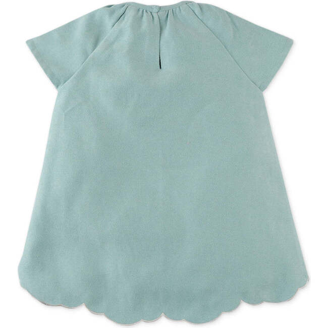 Baby Girls Velvet Dress With Embroidery Details, Blue - Dresses - 2