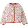 Baby Girls Reversible Floral Print Jacket, Pink - Jackets - 1 - thumbnail