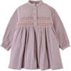 Baby Girls Prairie Dress With Decorative Smocking, Purple - Dresses - 1 - thumbnail