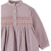 Baby Girls Prairie Dress With Decorative Smocking, Purple - Dresses - 3