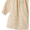 Baby Girls Printed Fine Wale Cord Dress With Collar, Beige - Dresses - 4