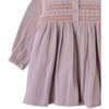 Baby Girls Prairie Dress With Decorative Smocking, Purple - Dresses - 4