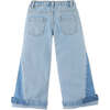 Girls Wide Leg Denim Jeans With Side Vents, Blue - Pants - 2