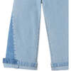 Girls Wide Leg Denim Jeans With Side Vents, Blue - Pants - 4