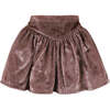 Girls Lurex Velvet Pull On Skirt With Yoke, Metallic - Skirts - 1 - thumbnail