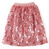 Girls Long Skirt With Feather Fabric And Sequins, Metallic - Skirts - 1 - thumbnail