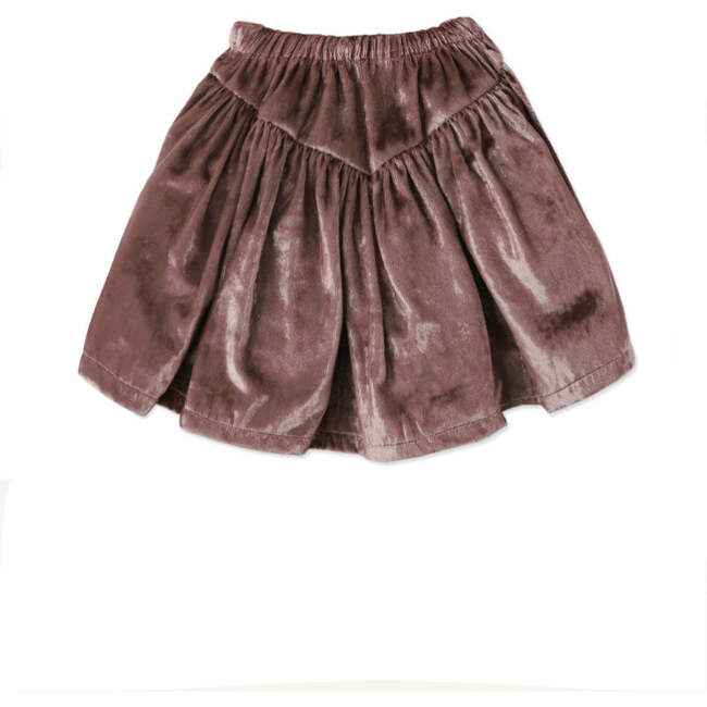 Girls Lurex Velvet Pull On Skirt With Yoke, Metallic - Skirts - 2