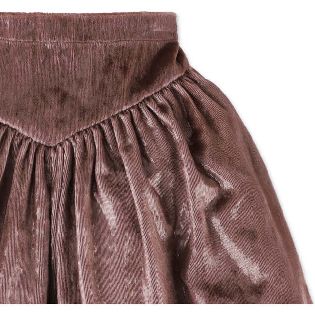 Girls Lurex Velvet Pull On Skirt With Yoke, Metallic - Skirts - 3