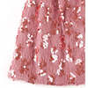 Girls Long Skirt With Feather Fabric And Sequins, Metallic - Skirts - 4