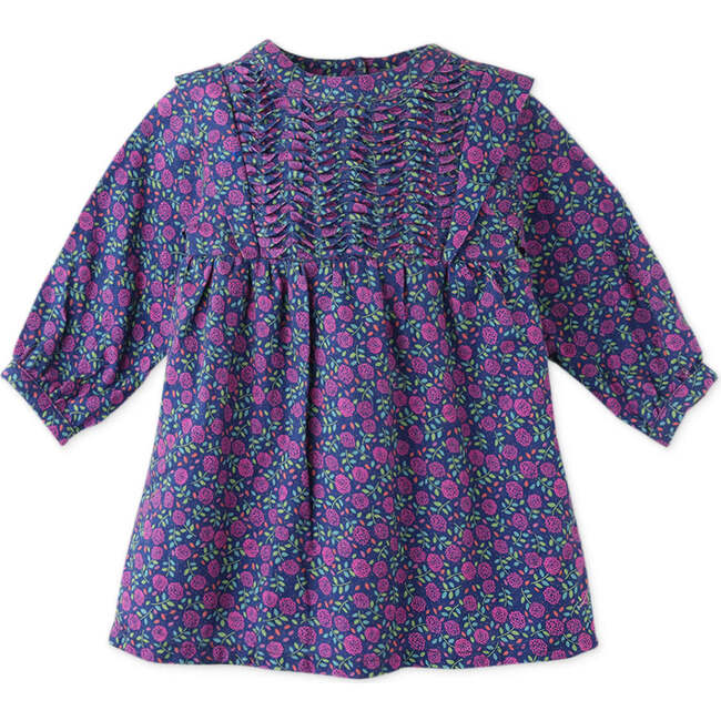 Baby Girls Floral Dress With Contrast Smocking Details, Multi - Dresses - 1