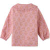 Baby Girls Floral Print Blouse With Embroidery Ruffles On Collar, Pink - Blouses - 2