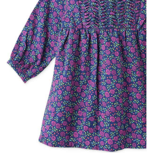 Baby Girls Floral Dress With Contrast Smocking Details, Multi - Dresses - 4