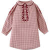 Baby Girls Checkered Dress With Embroidery Details, Red - Dresses - 1 - thumbnail