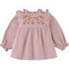 Baby Girls Blouse With Ruffles & Embroidery Details, Purple - Blouses - 1 - thumbnail