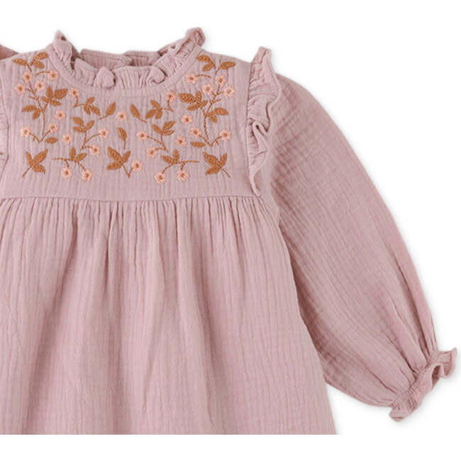 Baby Girls Blouse With Ruffles & Embroidery Details, Purple - Blouses - 3