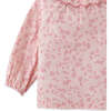 Baby Girls Ditsy Floral Print Blouse With Embroidery On Collar, Pink - Blouses - 4