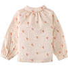 Baby Girls Bird Print Blouse With Peter Pan Collar, Beige - Blouses - 2