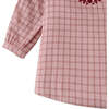 Baby Girls Checkered Dress With Embroidery Details, Red - Dresses - 4