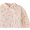 Baby Girls Bird Print Blouse With Peter Pan Collar, Beige - Blouses - 3