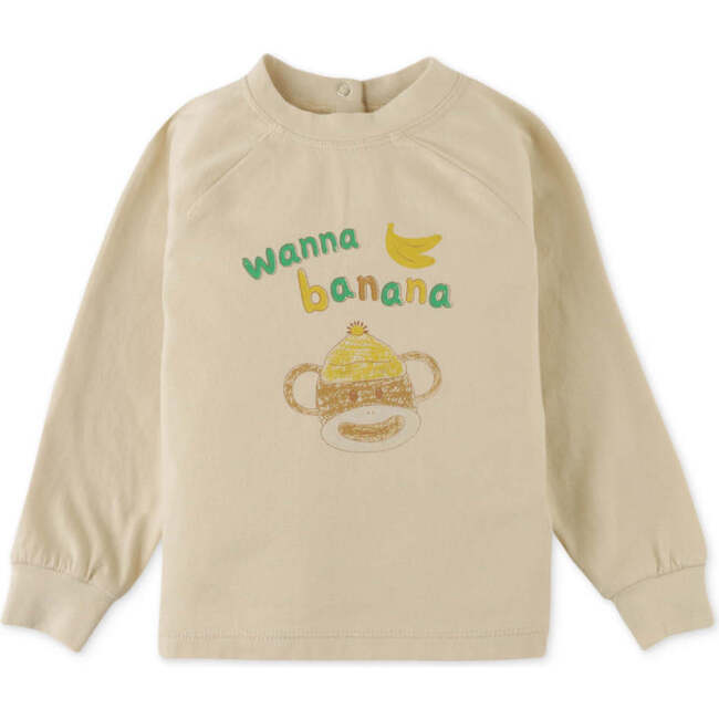 Baby Boys Wanna Banana Print Tshirt, Beige