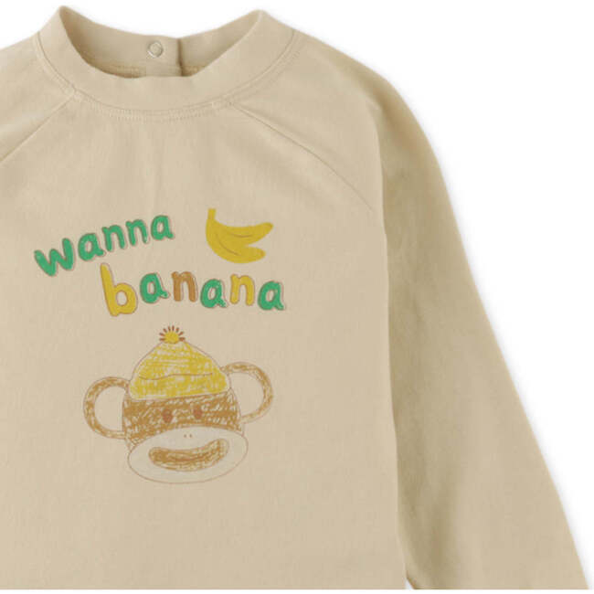 Baby Boys Wanna Banana Print Tshirt, Beige - T-Shirts - 3