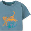 Baby Boys Tiger Print Tshirt, Blue - T-Shirts - 3