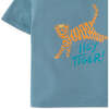 Baby Boys Tiger Print Tshirt, Blue - T-Shirts - 4