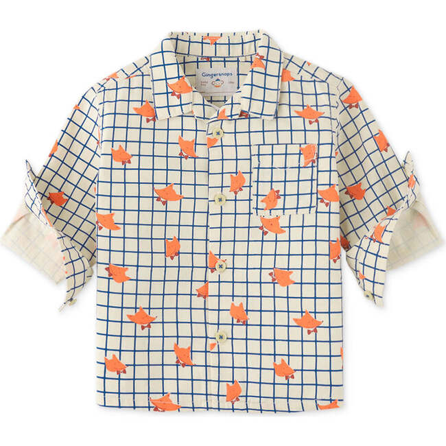 Baby Boys Fox Grid Print Shirt, Multi - Button Downs - 1