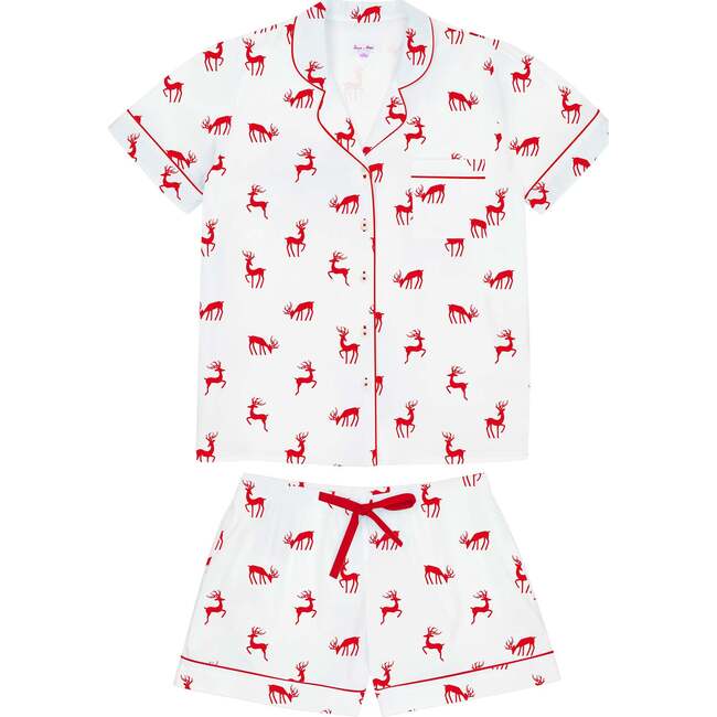 Women's Reindeer Red Short PJ Set