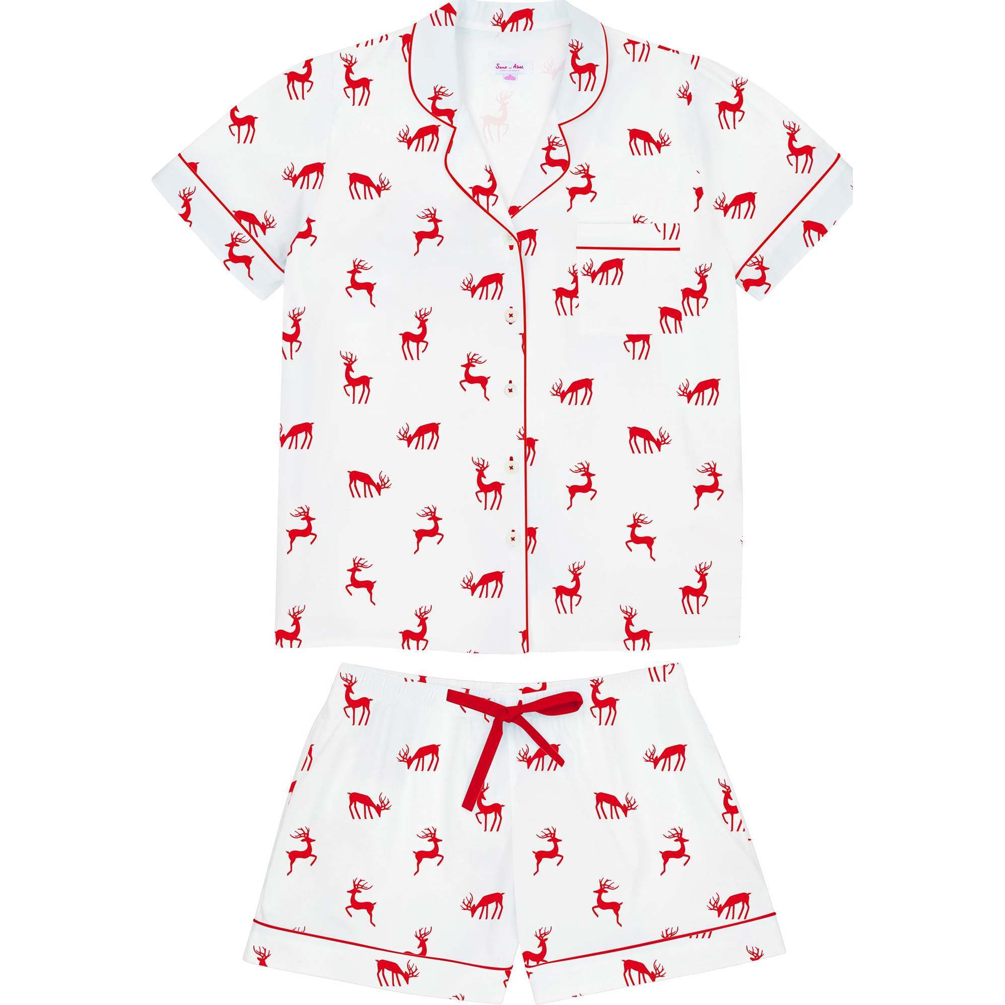 Women's Reindeer Red Short PJ Set - Pajamas - 1