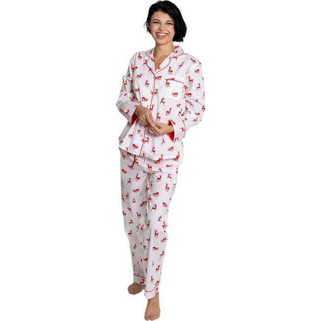 Women's Reindeer Red Long PJ Set - Pajamas - 2