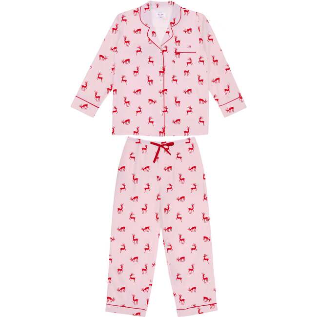 Women's Reindeer Pink Long PJ Set