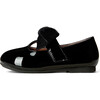 Yael Glossy Leather Velvet Bow T-Bar Strap Shoes, Black - T-Straps - 1 - thumbnail