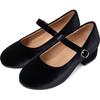 Sabine Velvet Wide Strap Round Toe Mary Jane Pumps, Black - Mary Janes - 2