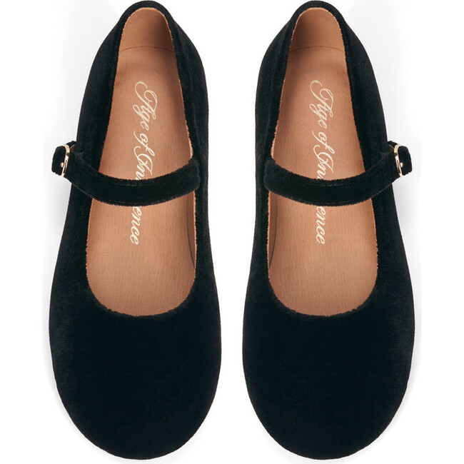 Sabine Velvet Wide Strap Round Toe Mary Jane Pumps, Black - Mary Janes - 3