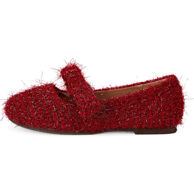 Mia Lurex Velvet Bow Detail Shoes, Red