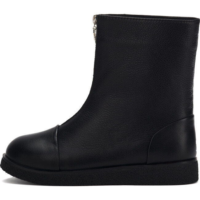 Lily Front-Zip Boots, Black