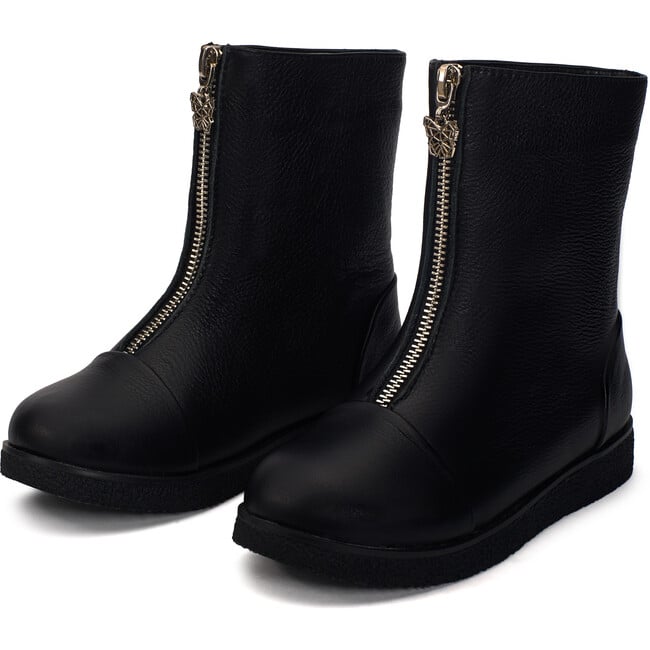 Lily Front-Zip Boots, Black - Boots - 2