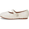 Elin 2.0 Sequins Pearl Button Mary Jane Shoes, White - Mary Janes - 1 - thumbnail