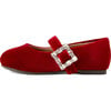 Amanda Velvet Wide Strap Square Buckle Mary Jane Shoes, Red - Mary Janes - 1 - thumbnail