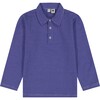 Boy's Striped Long Sleeve Polo Shirt, Royal Blue - Polo Shirts - 1 - thumbnail