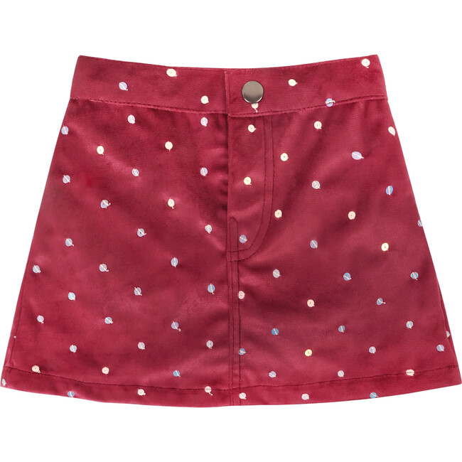 Red Sparkle Velvet Skirt