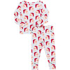 Kids Bamboo PJ Set, Blue Vintage Santas - Pajamas - 1 - thumbnail