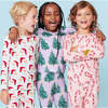 Kids Bamboo PJ Set, Blue Vintage Santas - Pajamas - 4