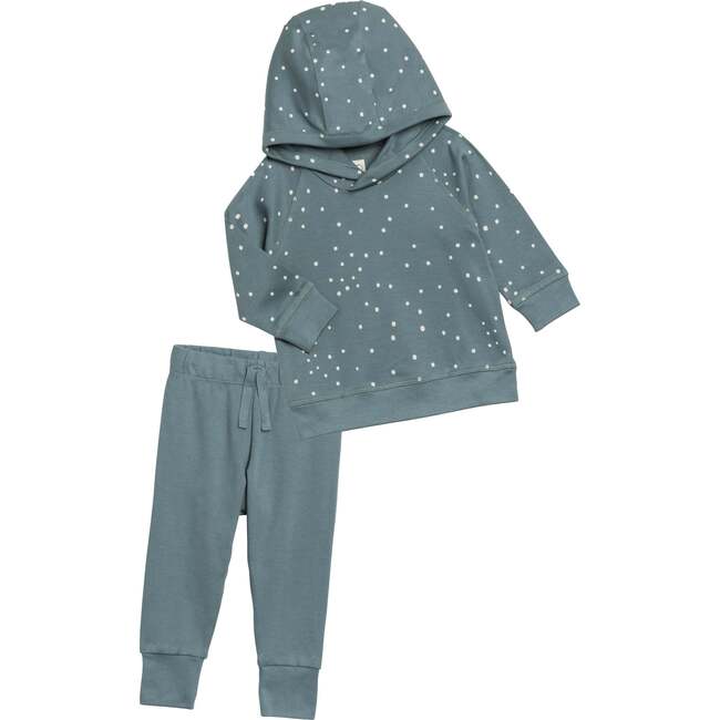 Organic Hoodie and Pant Set, Teal - Mixed Apparel Set - 1