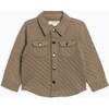 Liam Quilted Jacquard Collard Shirt, Taupe - Shirts - 1 - thumbnail