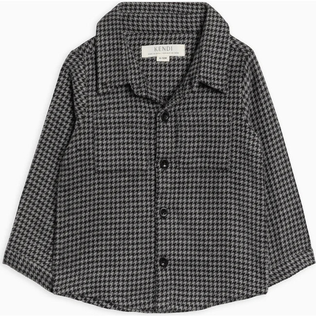 Lev Flannel Long Sleeve Collared Button Down Shirt, Houndstooth