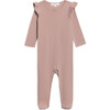 Addy Pointelle Flutter Sleeve Footed Romper, Wren - Footie Pajamas - 1 - thumbnail